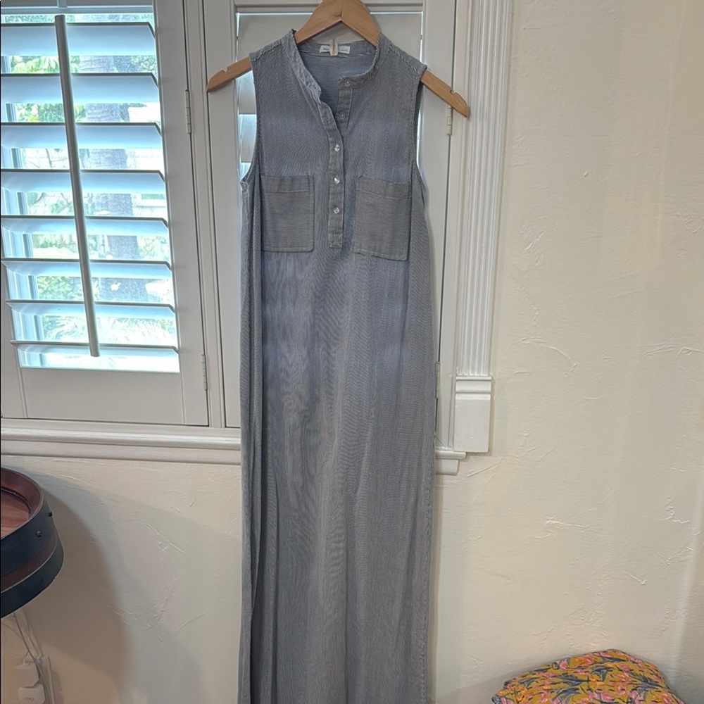 GREY LAB Sleeveless Maxi Dress with Mandarin Collar
